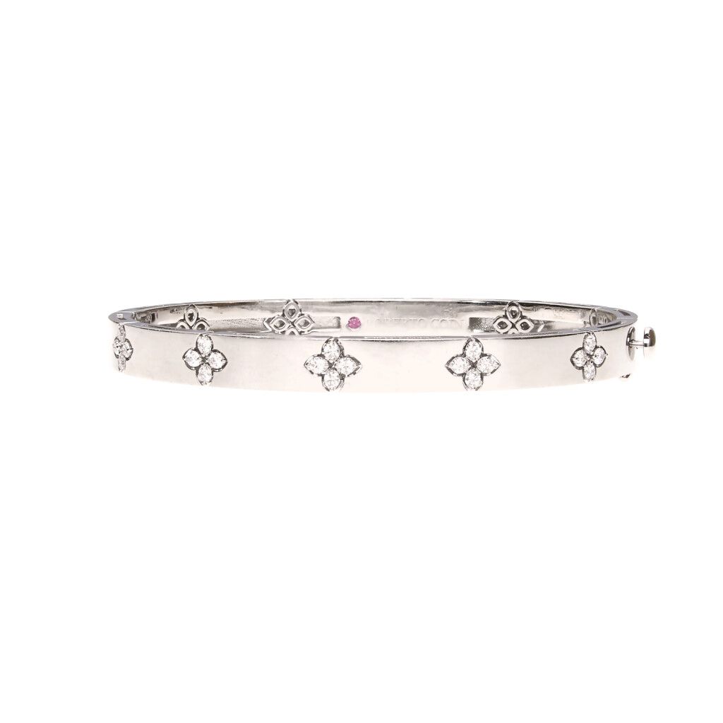 ROBERTO COIN 18CT WHITE GOLD DIAMOND BANGLE at Ross's Online Art Auctions