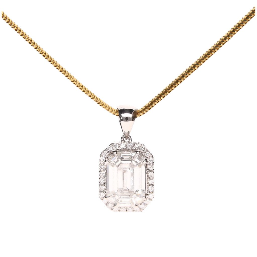 18CT GOLD DIAMOND PENDANT & 14CT GOLD CHAIN at Ross's Online Art Auctions